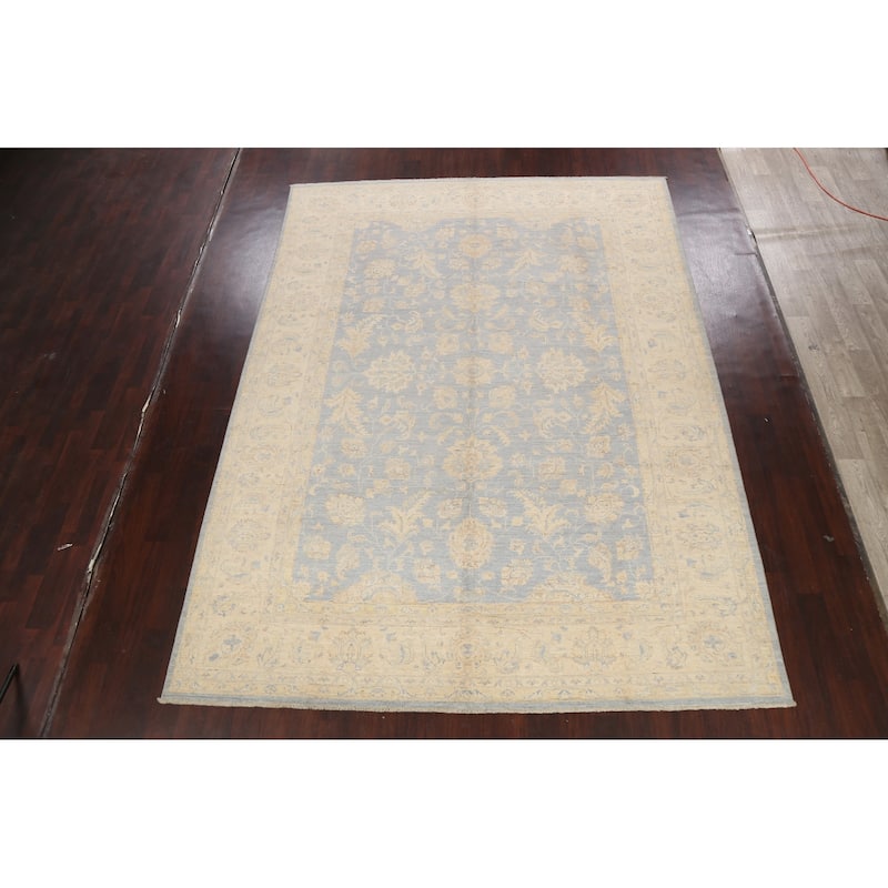 Vegetable Dye Muted Peshawar Chobi Oriental Wool Area Rug Hand-knotted - 8'10" x 11'9"