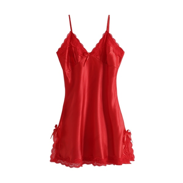 red lace slip dress