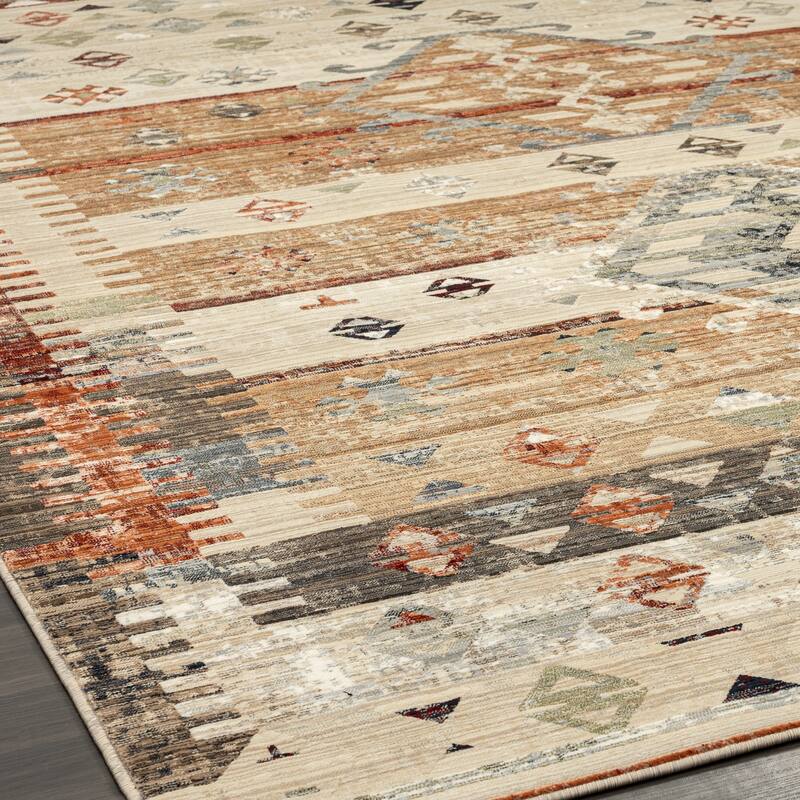 Petra Rustic Earth Tones Area Rug