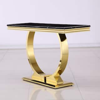 Console table With Metal U Base