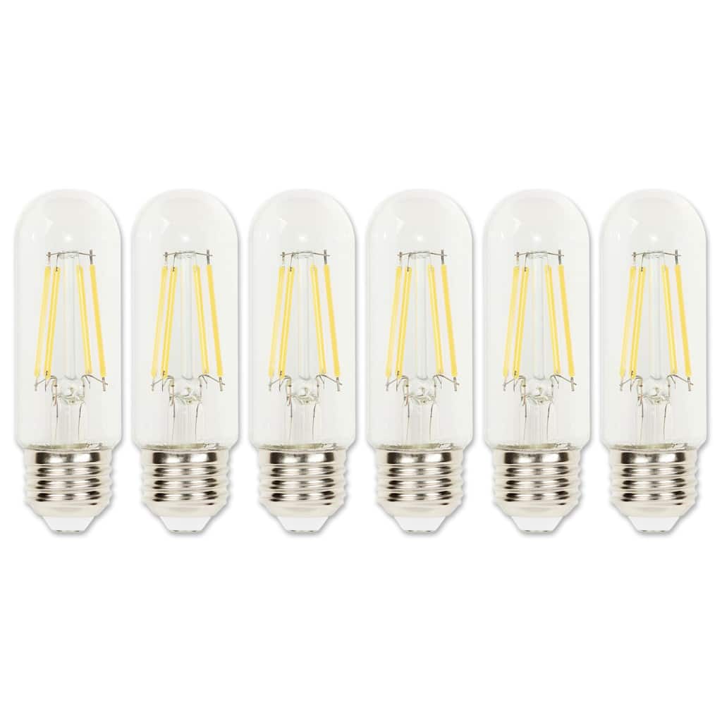 Westinghouse Lighting 6.5 Watt (85 Watt Equivalent) Clear T10 Dimmable Filament LED Light Bulb, Medium Base, 6 Pack - 6-Pack