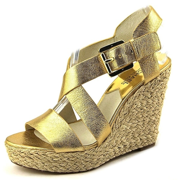 michael kors gold wedge heels
