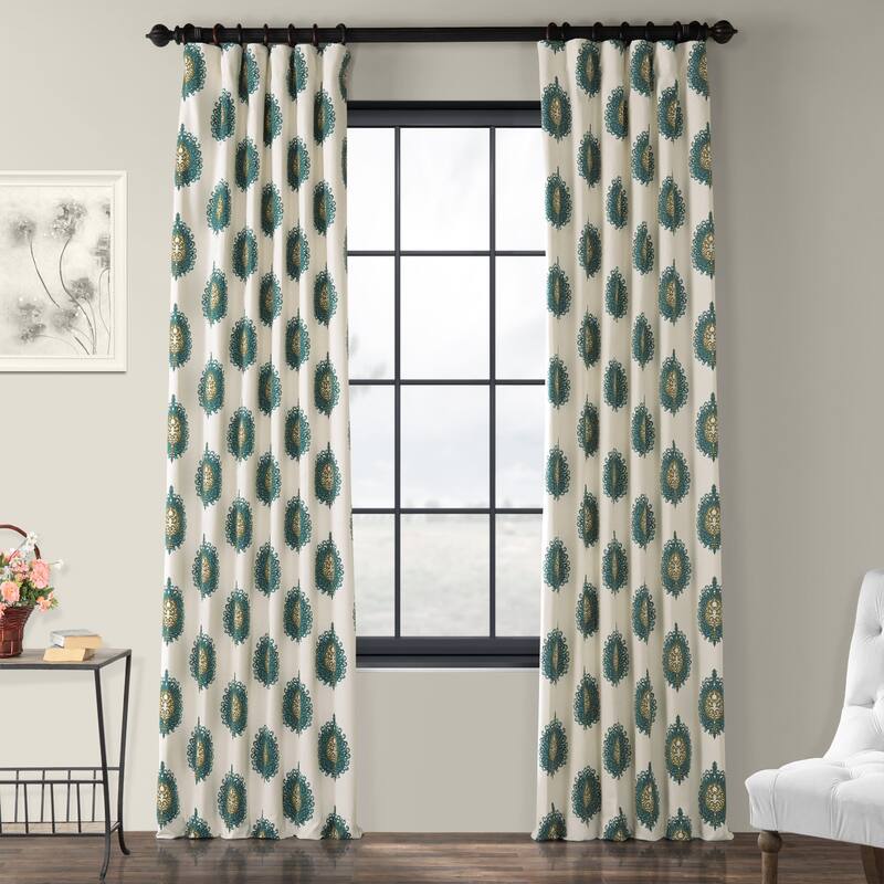 Exclusive Fabrics Mayan Printed Cotton Curtain (1 Panel)