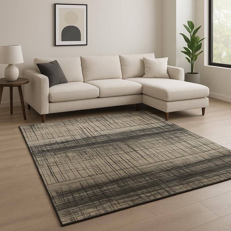 HomeRoots Abstract Contemporary Rectangle Area Rug - 120.00 in. x 96.00 in. x 0.25 in. - 120.00 in. x 96.00 in.  x 0.25 in.