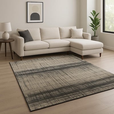 HomeRoots Abstract Contemporary Rectangle Area Rug - 120.00 in. x 96.00 in. x 0.25 in.