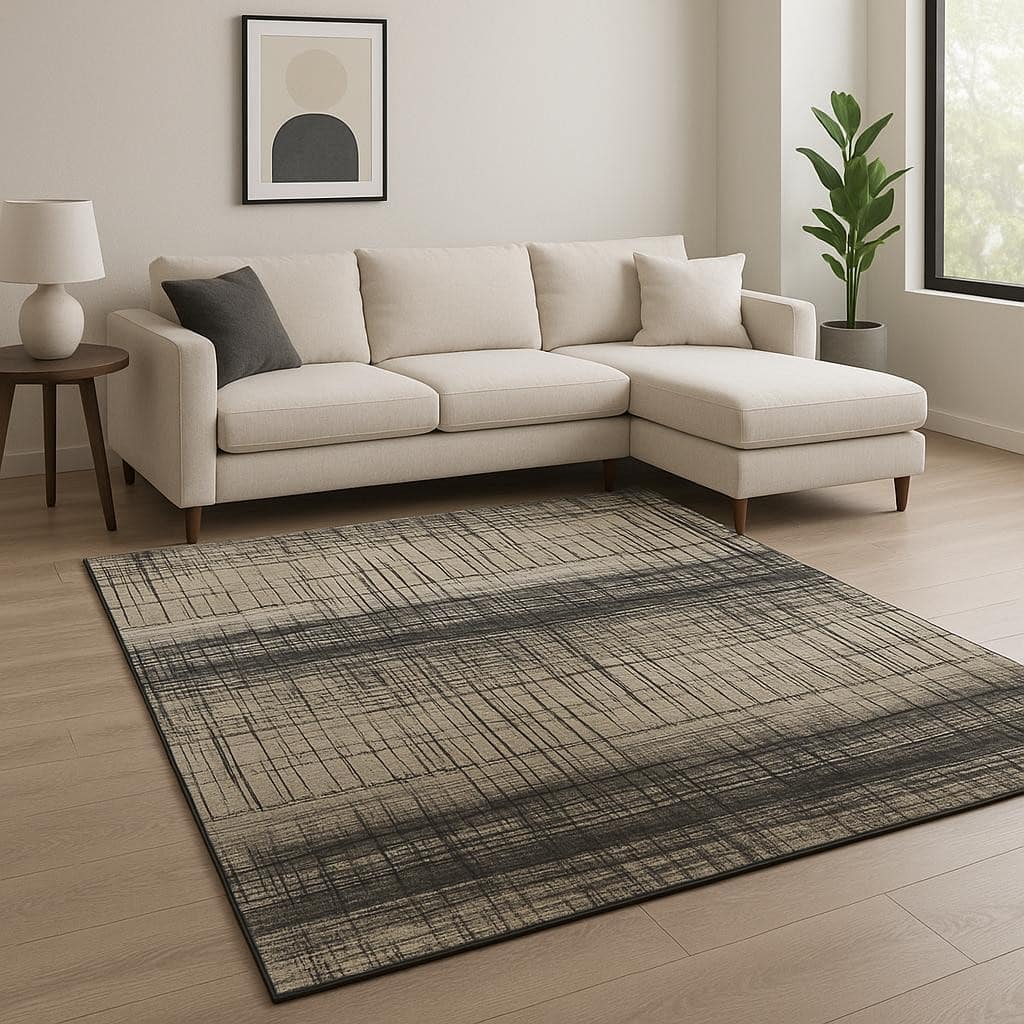 HomeRoots Abstract Contemporary Rectangle Area Rug - 120.00 in. x 96.00 in. x 0.25 in.