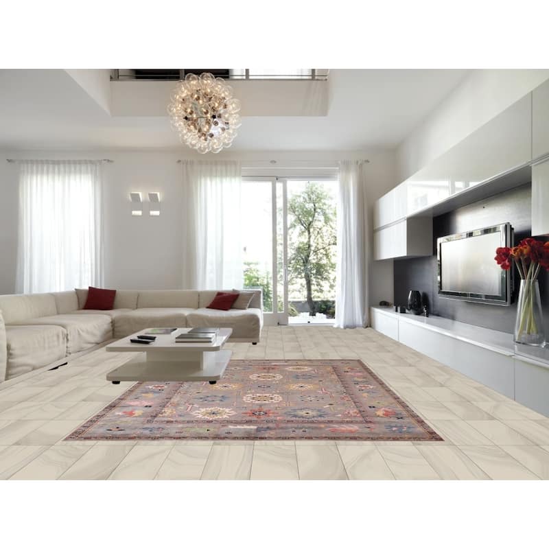 Transitional Oushak Oriental Area Rug Hand-Knotted Wool Carpet - 9'2"x 11'10"