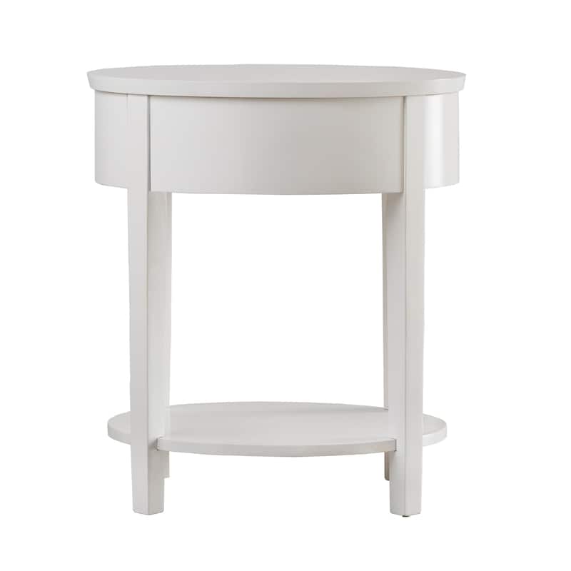 Fillmore 1-Drawer Oval Wood Shelf Accent End Table by iNSPIRE Q Modern