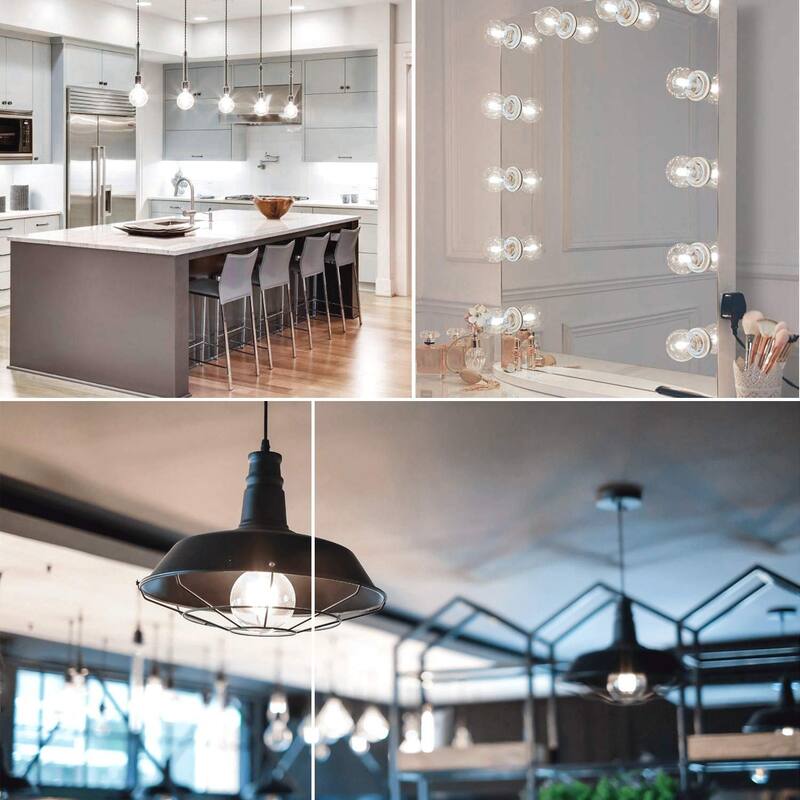 Luxrite Vintage G25 LED Globe Light Bulbs 60W Equivalent, 550 Lumens, Dimmable, Clear Glass, E26 Standard Base (4 Pack)