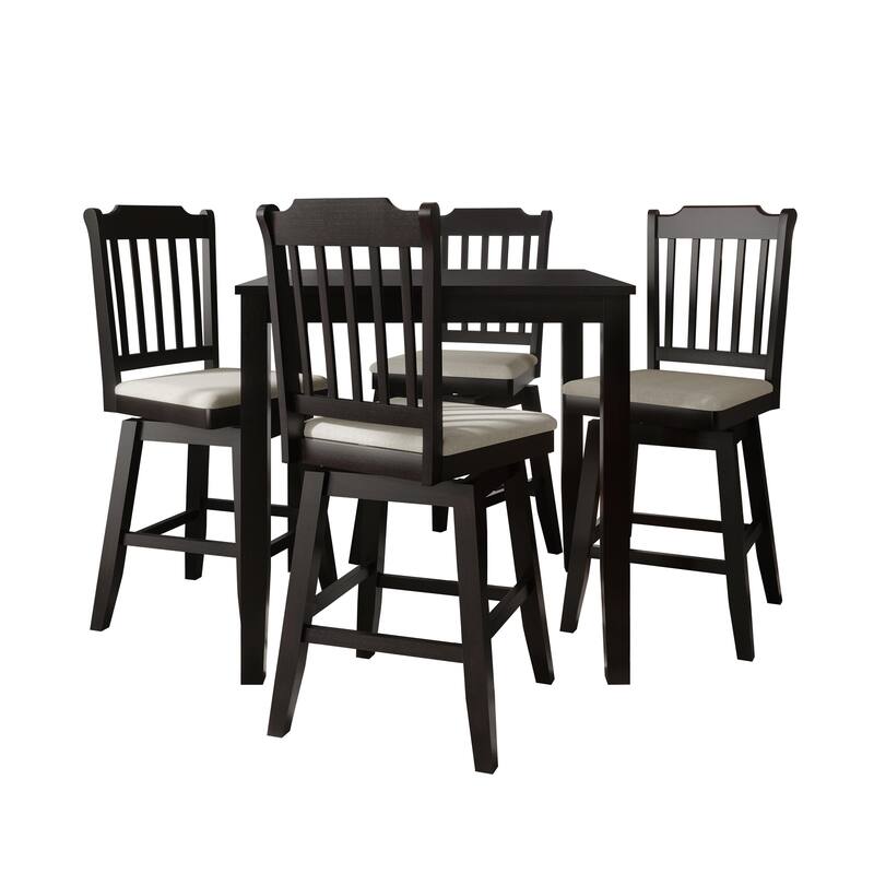 CraftPorch Classic Swivel Counter Dining Set - Black