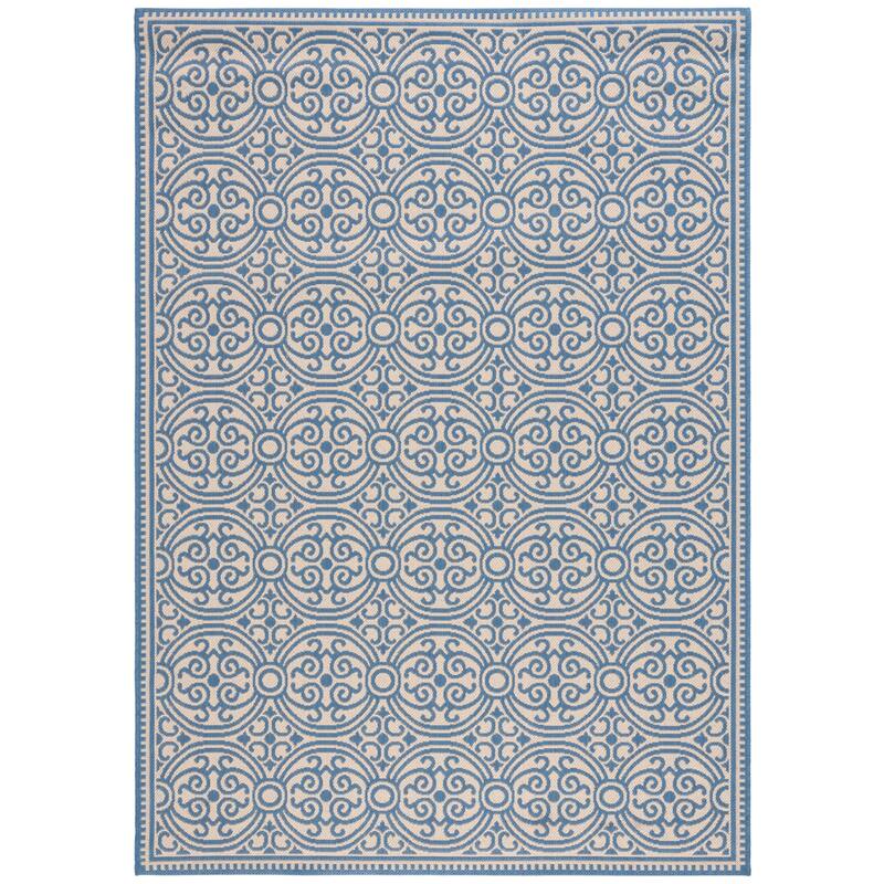 Martha Stewart Marelle Contemporary Rug - 6'7" x 9' - Blue/Creme
