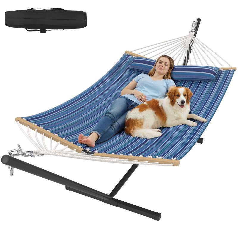 EROMMY Modern Portable Hammock, Hand-Woven Ropes, Anti-Tipping Design for Backyards, Beaches & Campsites