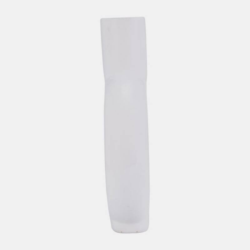 Ceramic Round Cut Out Tabletop Vase - 9" - White