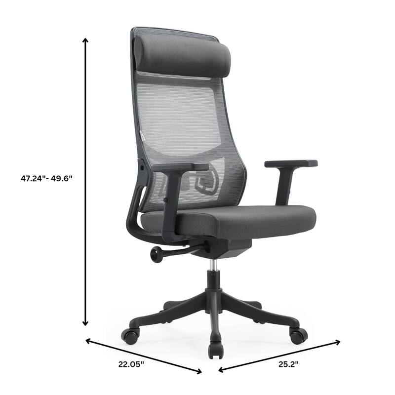 Dale Mesh Back Ergonomic Office Chair with Adjustable Height/Arms Cotton Padded Seat Tilt Swivel for Home Office or Conference