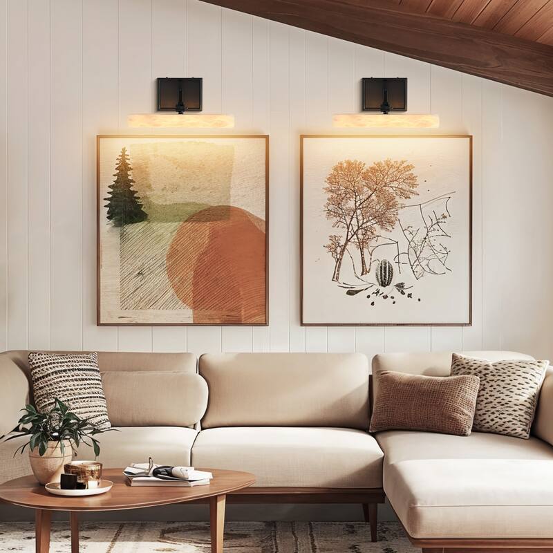 KAYLA 12/20-inch Marble Cylinder Vanity Light-Copper