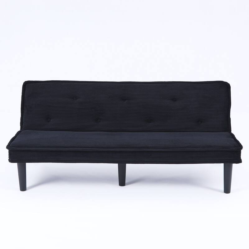 This 66-inch corduroy sofa bed can switch between the two comfortable forms