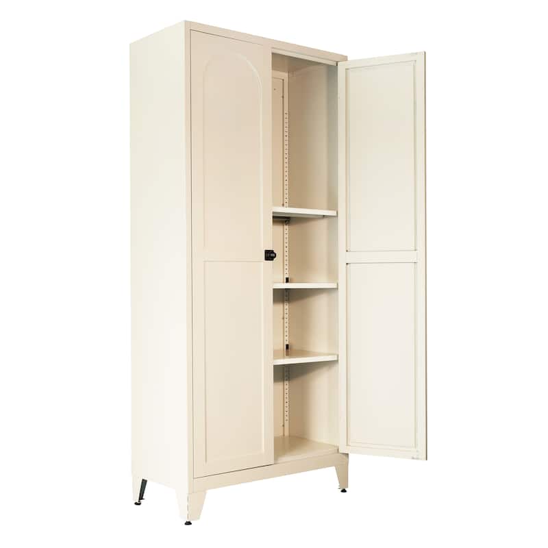 71'' Metal Storage Cabinet with Lock with Doors and Adjustable Shelves