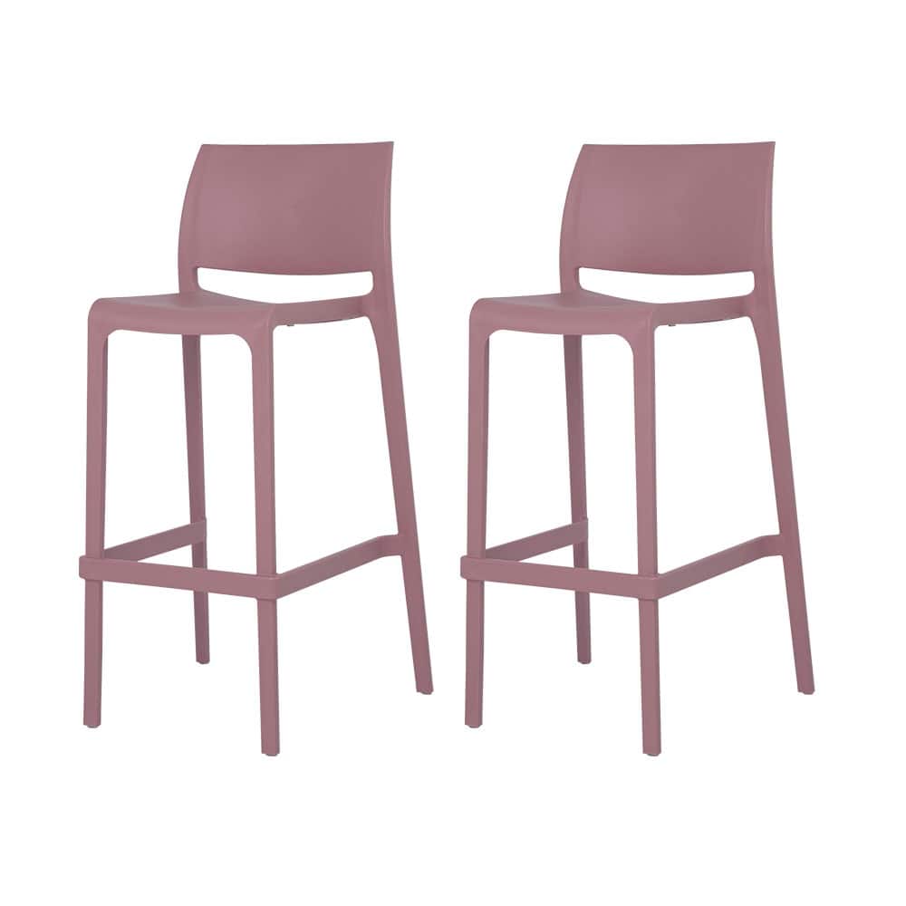Sensilla Resin Stackable All-Weather Bar Stool, Set of 2