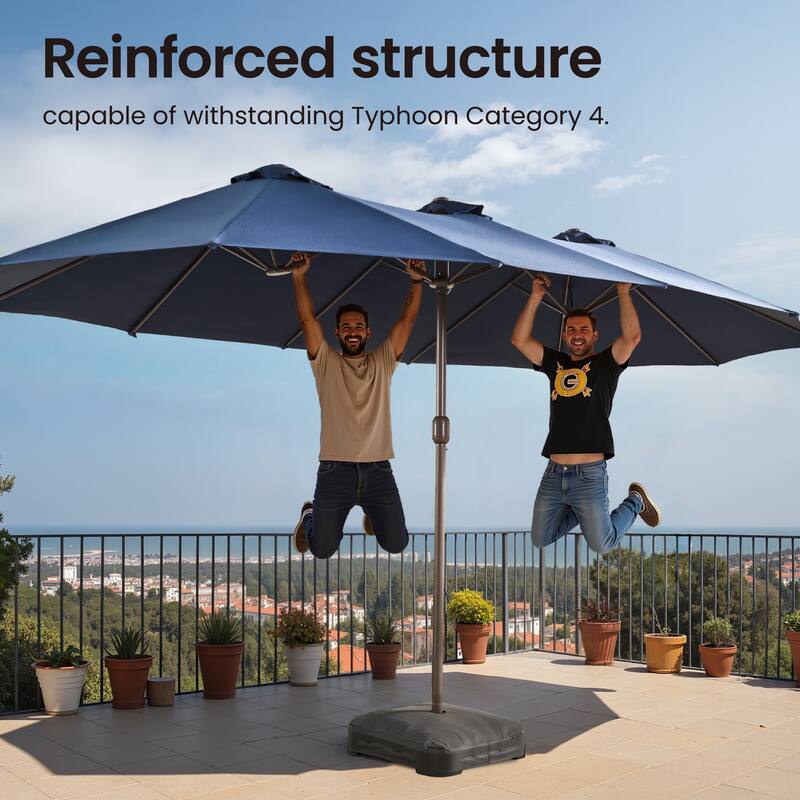 ​OVIOS 15ft Double Side Patio Umbrella Extra Large with Crank