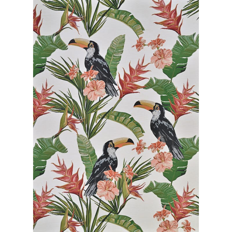Gelato Toucans Green- Ivory Indoor/ Outdoor Area Rug