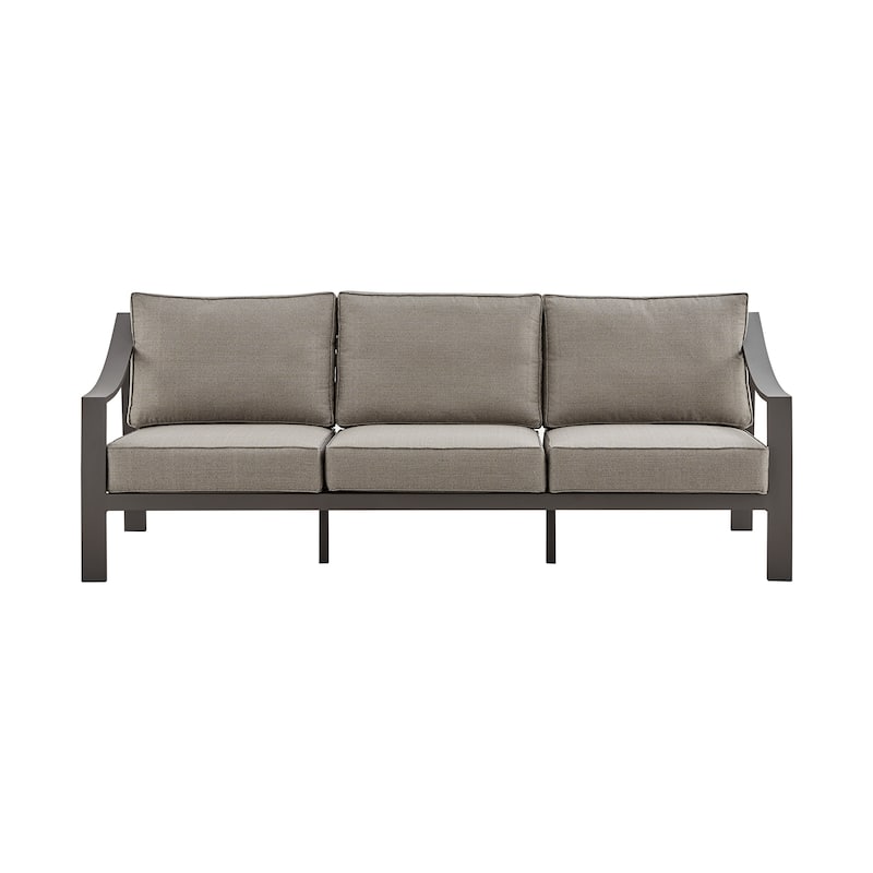 Koda Aluminum 84" Outdoor Sofa with Cushions - Brown