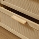 preview thumbnail 3 of 5, 8 Double Dresser with Rattan Drawers, Wood Chest of Drawers for Kids Room