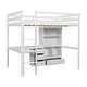 preview thumbnail 12 of 22, High Full Loft Bed with Desk, Storage Shelves and Drawers, Guardrails
