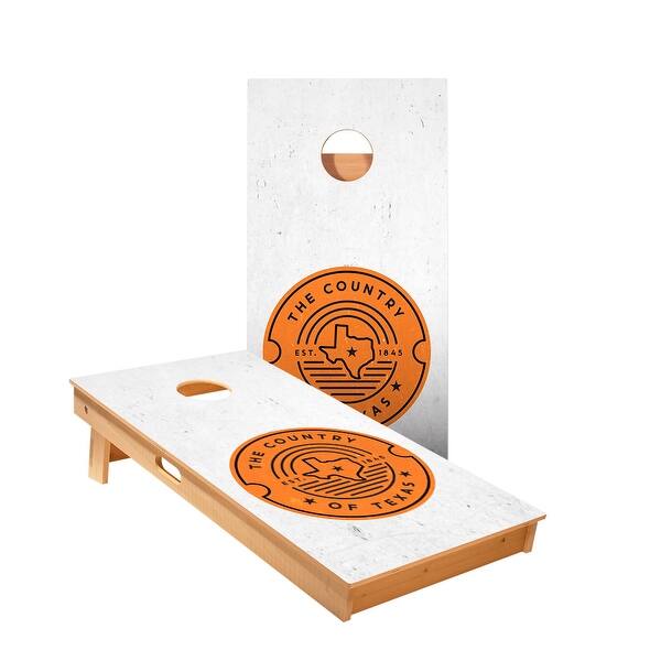 slide 2 of 5, Country Of Texas Cornhole Boards NO Bags - Add Board Lights