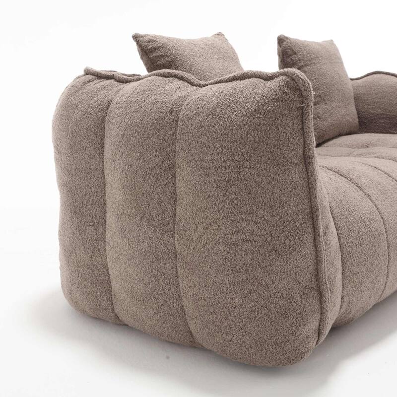Soft Bean Bag Chair for Adults, Cozy Lazy Bean Bag Sofa, 2 Seat with Armrests for Home