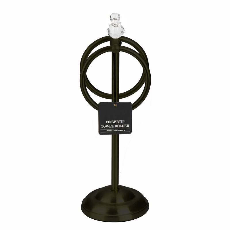 Matte Black Stainless Steel Dove Double Ring Fingertip Towel Holder With Heavy Base