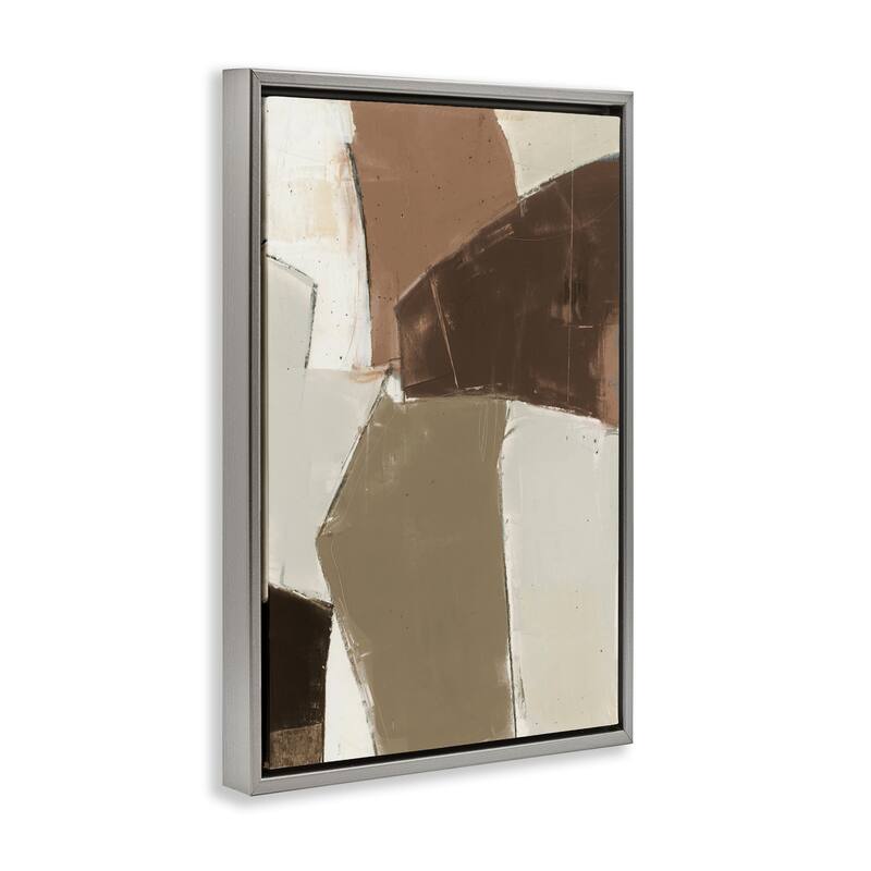 Stupell Contemporary Neutral Earth Tones Framed Floater Canvas Wall Art Design By Kippi Leonard