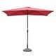 preview thumbnail 22 of 44, Clihome 10' x 6'5 Aluminum Rectangular Market Umbrella Red