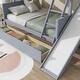 preview thumbnail 5 of 12, Twin over Full Bunk Bed with 2 Drawers, Slide, Shelves, Ladder, Rubber Wood Bunk Bed with Slide, Drawers, Grey