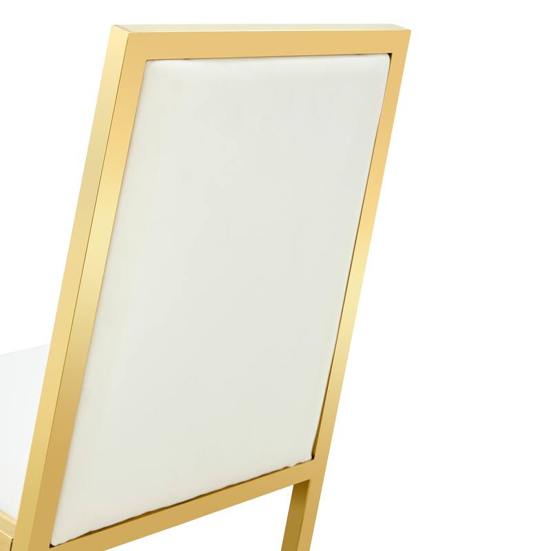 4-Pack Metal Framed PU Dining Chairs: Ergonomic Design, A Simple And Luxurious Choice Featuring Unique Gold Legs