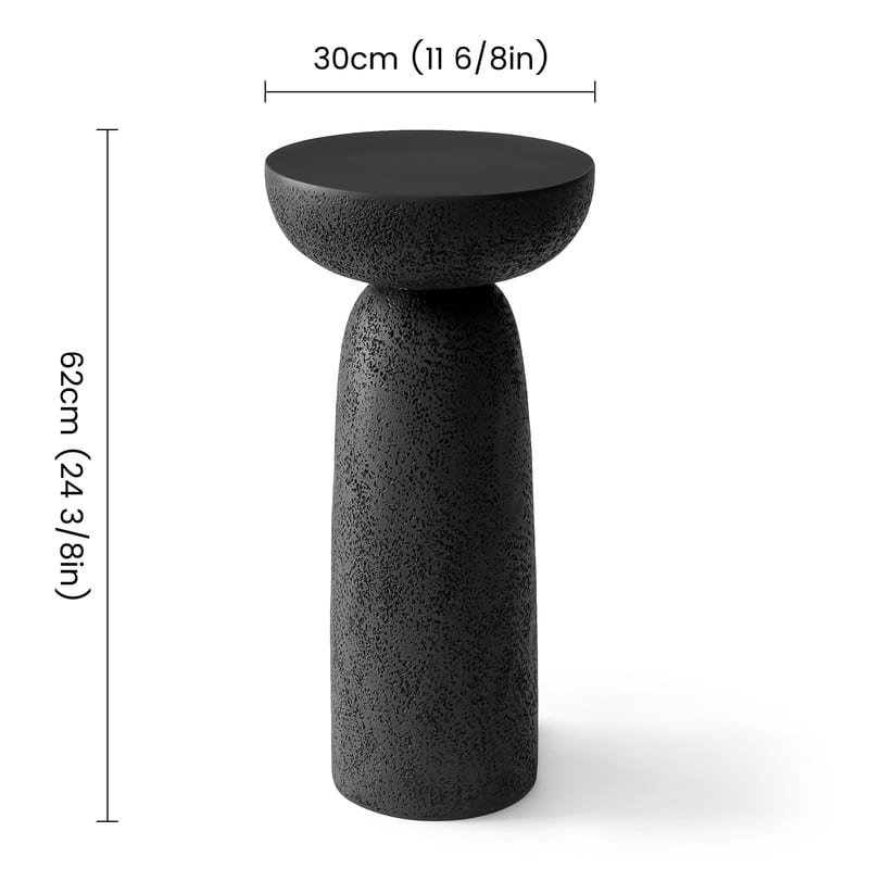 Travertine Stone Finish End Table Accent Side Table