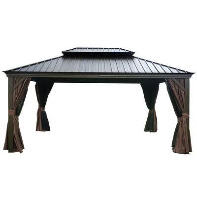 Kozyard Alexander 12x16-foot Hardtop Aluminum Gazebo with a Mosquito Net
