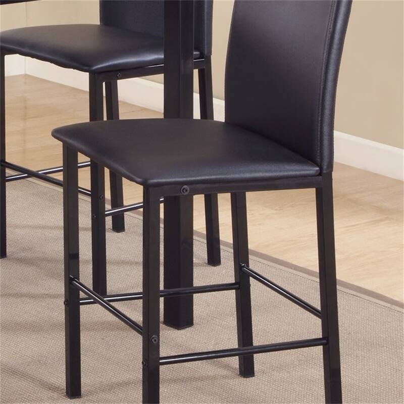 Metal Counter Height Dining Chairs with Black Metal Frame, Set of 4