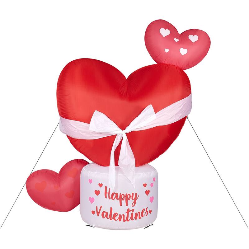 Fraser Hill Farm 8-Ft. Tall Valentine's Day Heart, Blow Up Inflatable - 8 Feet