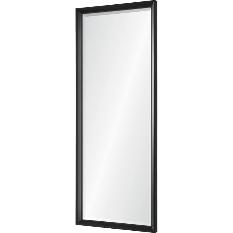 80" Rectangular Beveled Wall Mirror with Black Foil Finish Frame
