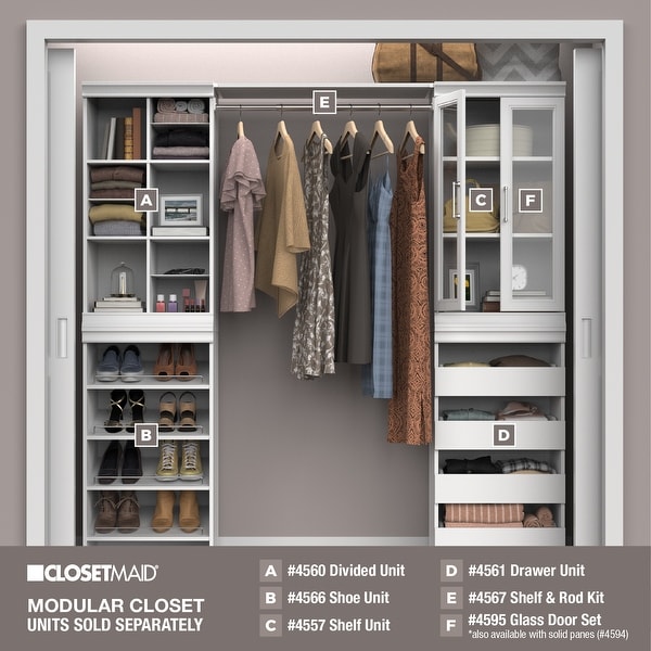 ClosetMaid Modular Storage Glass Door Pair Kit On Sale Bed