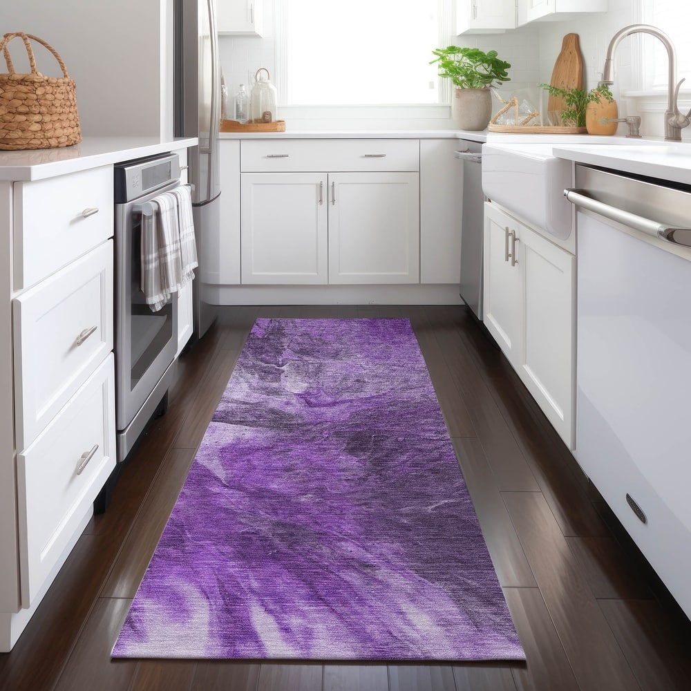 Machine Washable Indoor/ Outdoor Chantille Contemporary Splash Rug