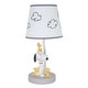 preview thumbnail 2 of 2, Lambs & Ivy Classic Snoopy & Friends White/Gray Nursery Lamp with Shade & Bulb
