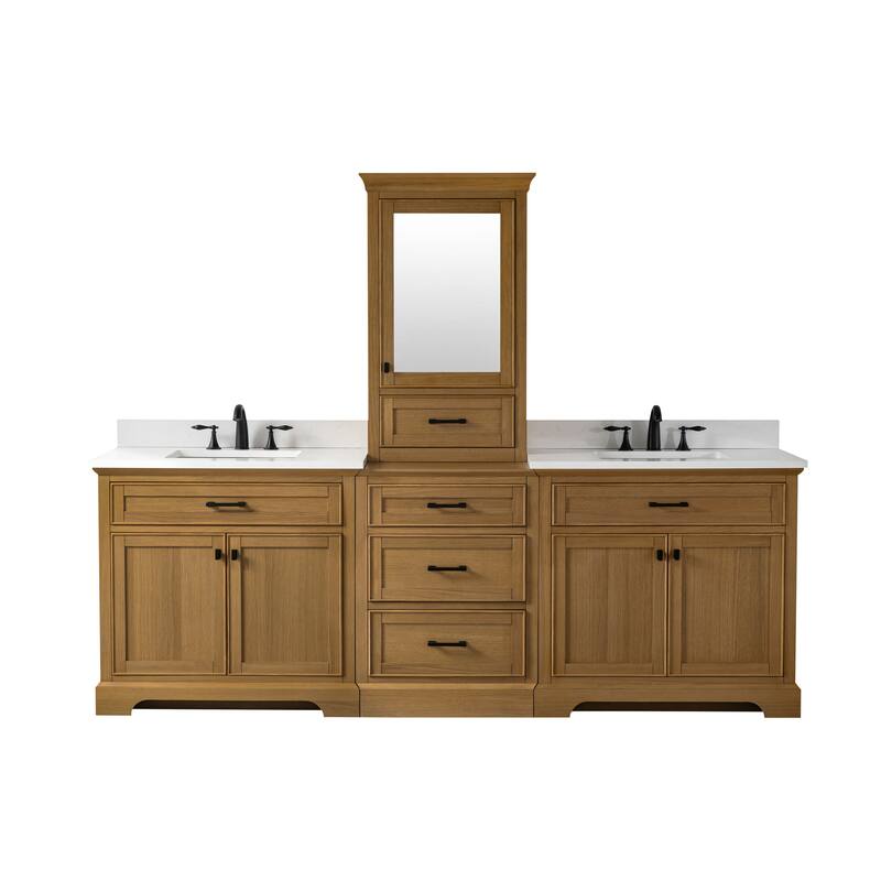 Milano 96" Double Sink Bathroom Vanity Modular Set