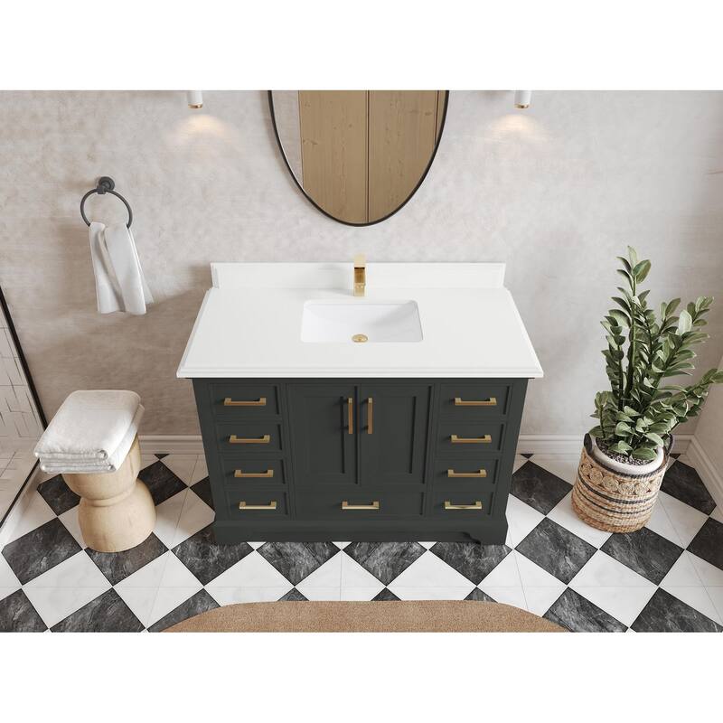 Willow Collections 48 x 22 Charlotte Single Sink Bathroom Vanity with Countertop