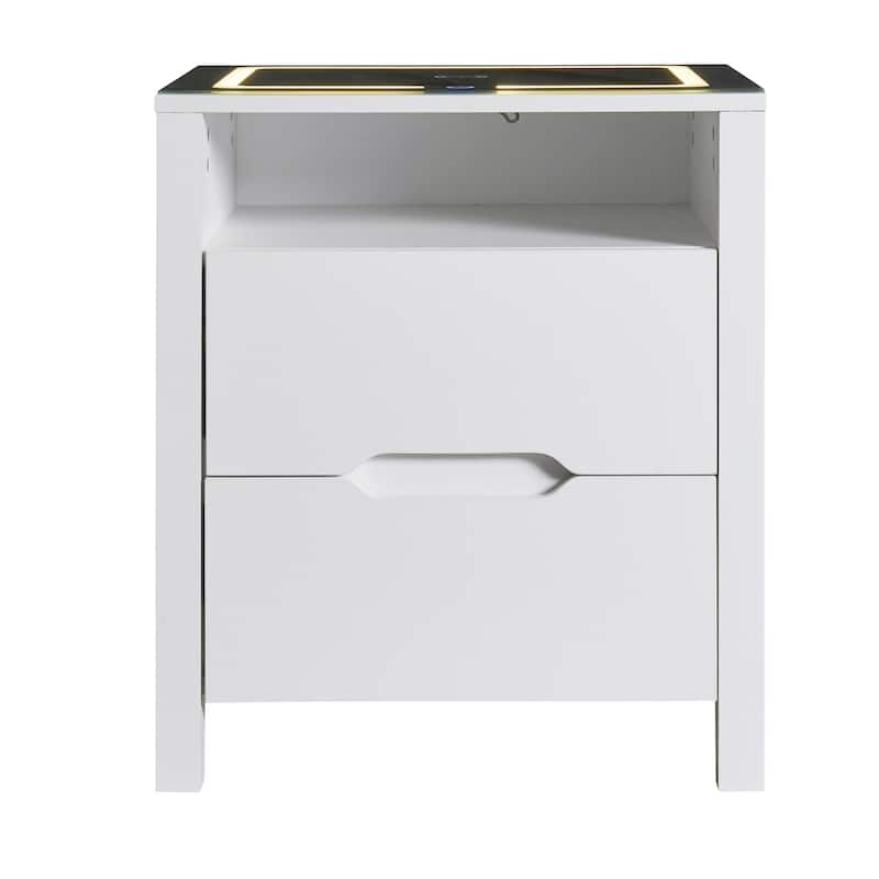 Multifunctional Storage Nightstand,Wireless Charging