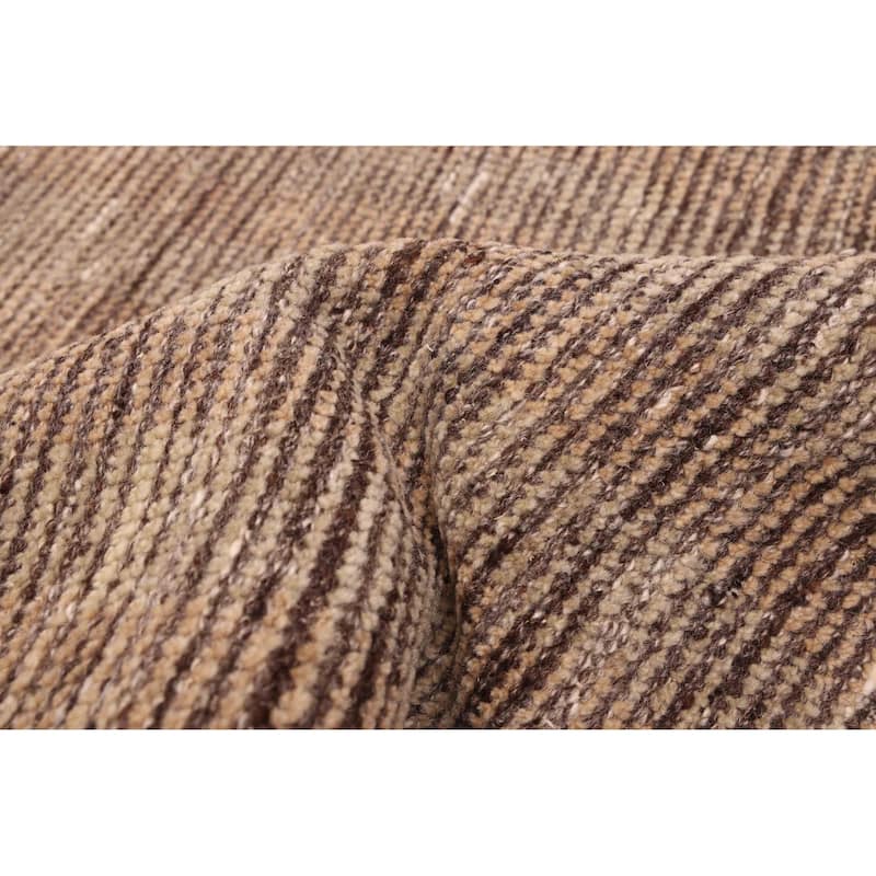 ECARPETGALLERY Hand-knotted Looma Brown Wool Rug - 8'9 x 11'3