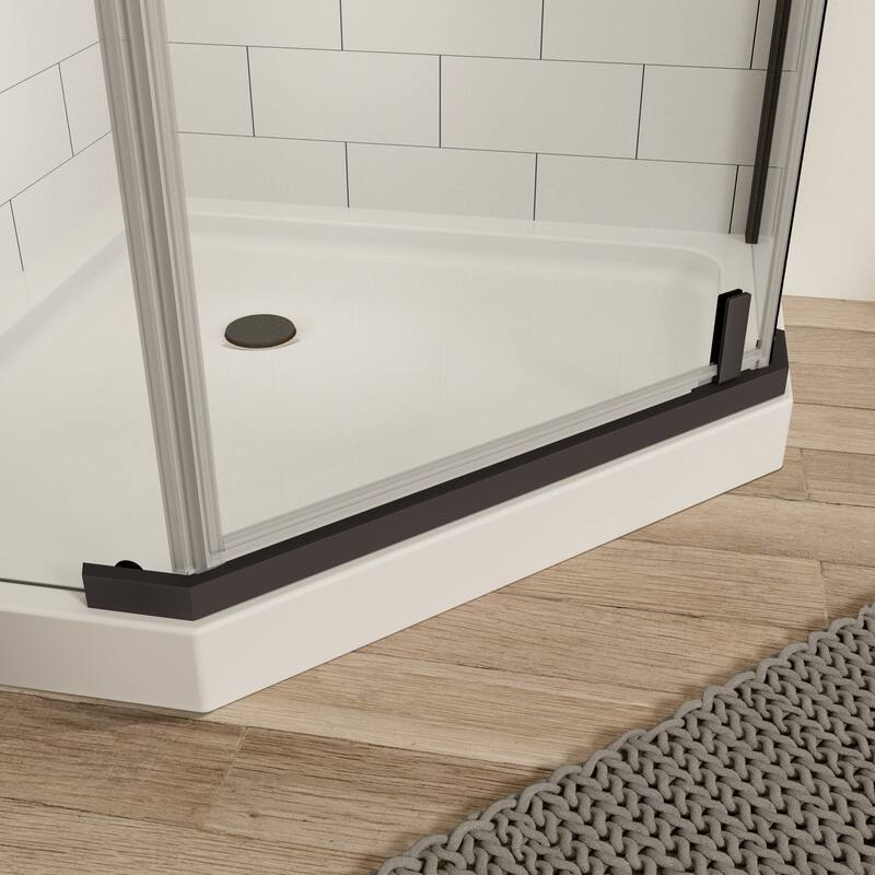 34.75" W x 72" H Aluminum Frameless Shower Enclosure