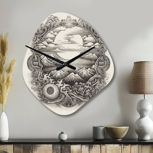 Designart - Timeless Asian Landscape - China Wall Clocks in ...