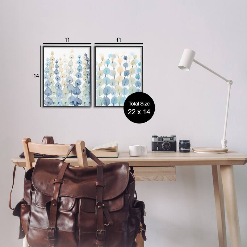 Stupell Seaweeds And Ocean Plants Blue Green Pattern Designs 2pc Multi Piece Framed Wall Art Set