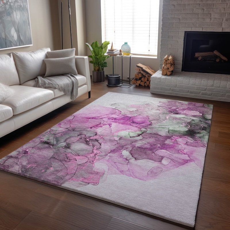 Premium Washable Super Soft Contemporary Watercolor Mayfield Rug